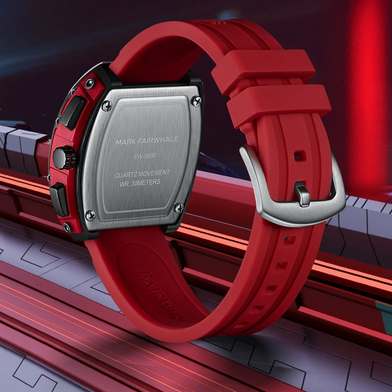 45 MM Tonneau Sport Wrist Watches Men Luxury Silicone Strap Luminous Top Brand Clock Hot Sale 2025