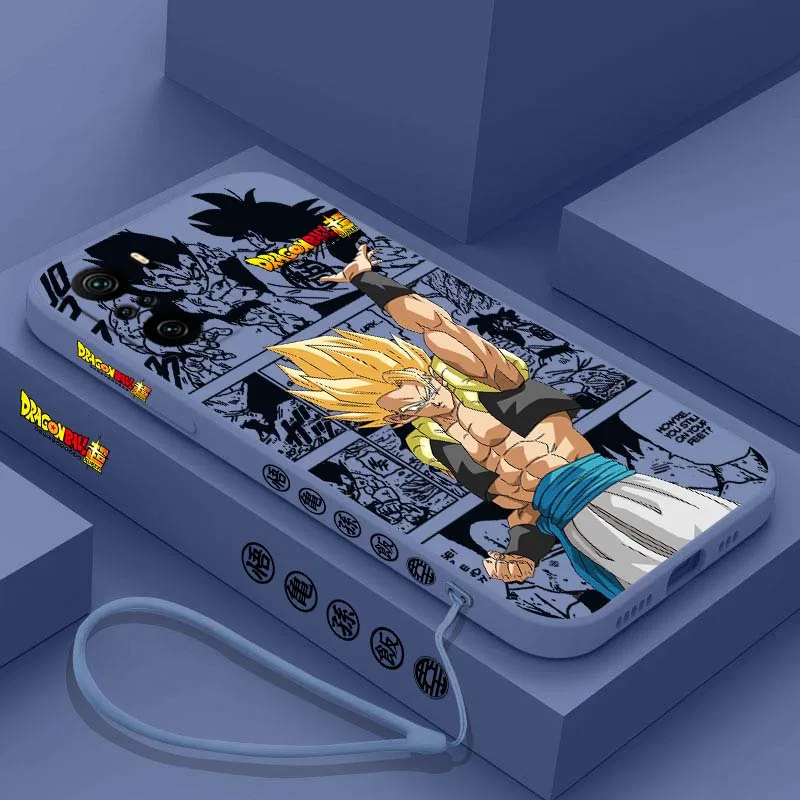 D-Dragon Ball Son Goku Saiyan Cover For Xiaomi Redmi Note 14 13 12 11 10 9 8 Pro Plus 4G 5G Liquid Left Rope Phone case