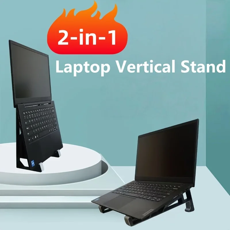 3D Printed 2-in-1 Laptop & Tablet Stand Vertical Support Foldable Space-Saving Holder for Office Dorm Gaming