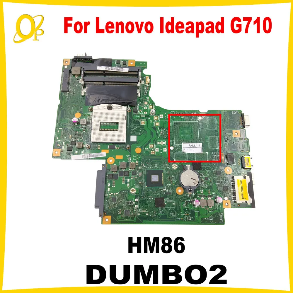

DUMBO2 11S 90004884 11С 90004376 Материнская плата для ноутбука Lenovo Ideapad G710, материнская плата HM86 DDR3, полностью протестирована