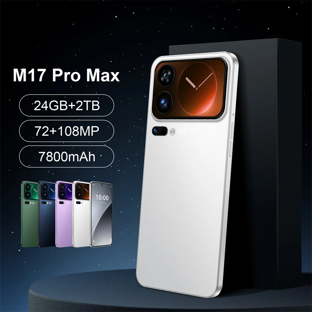 Heißes neues Smartphone 5G für M17 Pro Max Smartphones 7.3HD 22G+2TB Günstiges Handy Android Entsperrt 7800mAh Dual-SIM-Karte