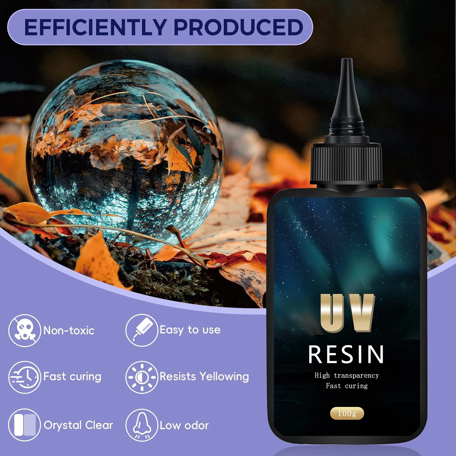 100-400 г УФ-смола, прозрачная, жесткая, модернизированная кристально прозрачная эпоксидная смола, премьянная УФ-отверждаемая смола для изготовления ювелирных изделий