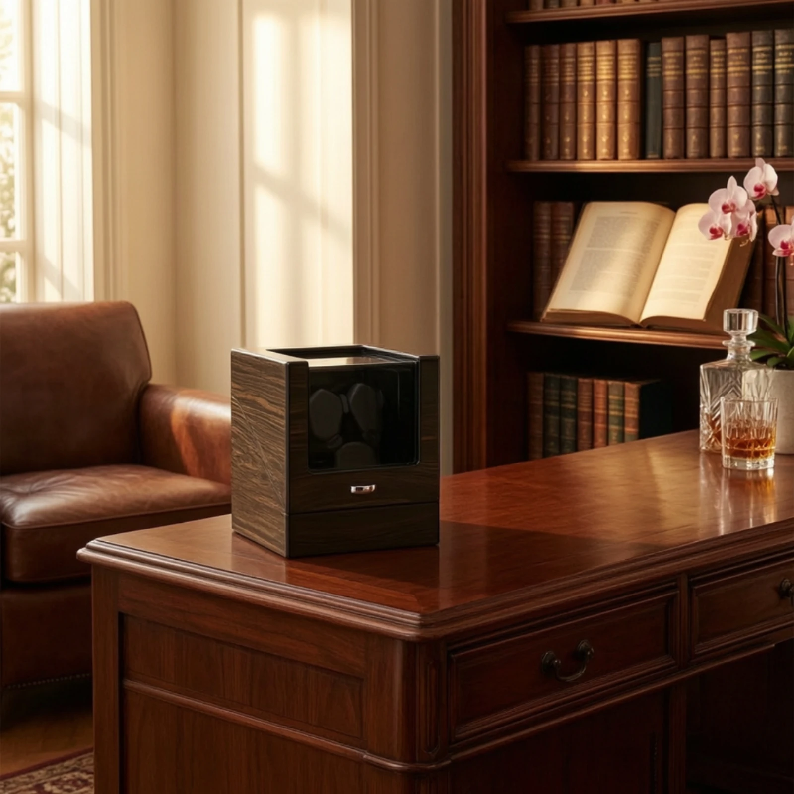 High-gloss Automatic Watch Winder Box 3-slot Watch Rotator with Window Quiet Motor for Watch Collectors