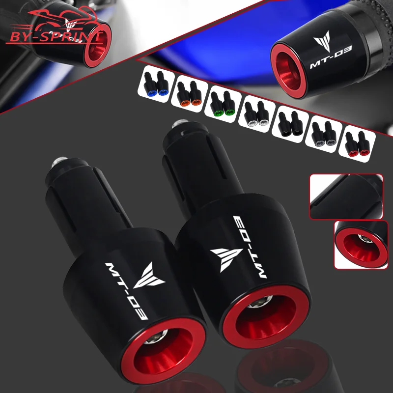 

For Yamaha MT-03 MT-25 MT03 MT25 2015-2022 7/8" 22MM Motorcycle Handle Bar Grips Ends Handlebar Counterweight Cap Plug Sliders