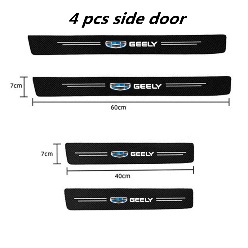 4ps Interior Carbon Fiber Threshold Strip For Parts Geely Serie Coolray Atlas Pro Accessories Stickers On Car Maintainance