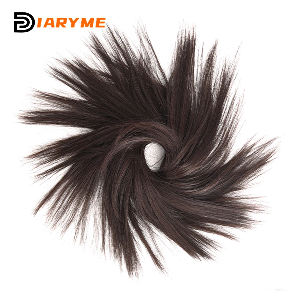 Synthetic Chignon Donut Updo Hairpieces For Women Hair Bun Extensions Messy Straight Elastic Hair Scrunchies Hairpiece Girls