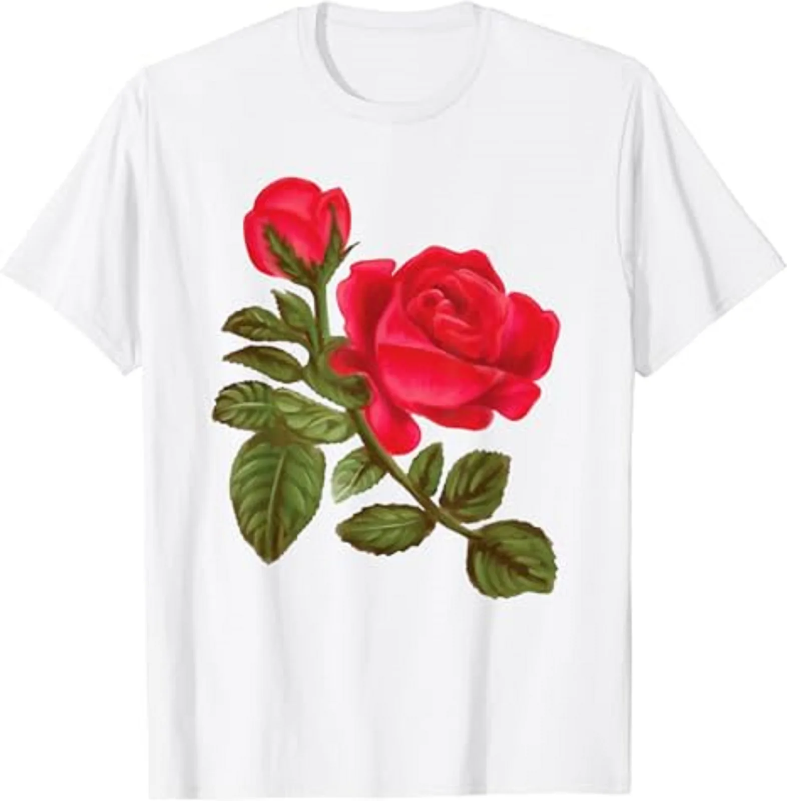 Watercolor Rose Flower Nature Unisex T-Shirt Size S-5XL