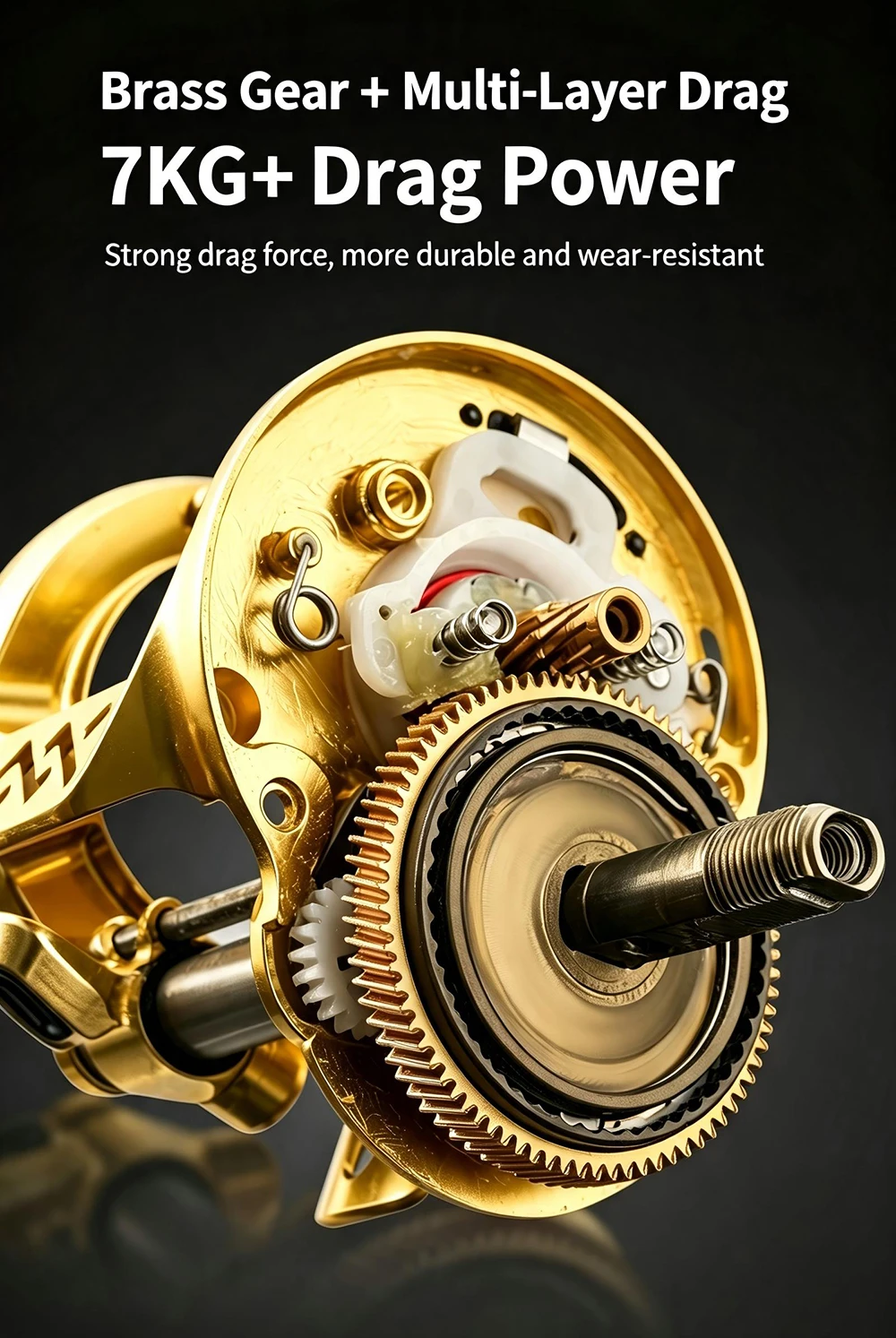 Loongze Airlite B101MC PRO HG 150g Vollmetall-Baitcast-Rolle mit 7KG maximaler Bremskraft, leistungsstarke Angelrolle für BFS-Langstreckenfischen – Detail 6