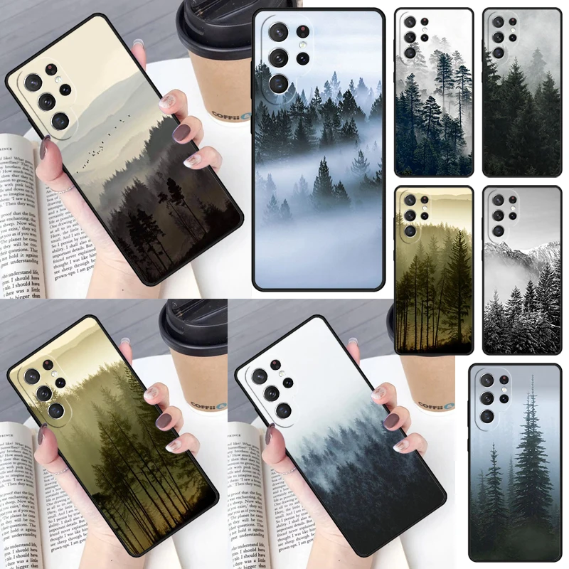 Forest Trees Mountain Phone Case for Samsung Galaxy S26 Ultra S25 S24 S23 S22 S21 S20 Note10 Plus FE Cover Luxury