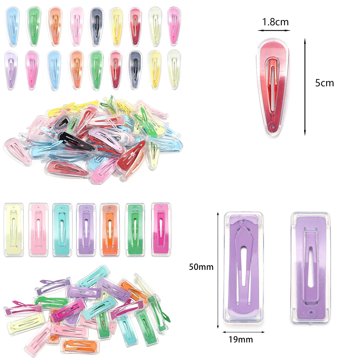 

10/20Pcs/bag Metal Snap Hairgrip Candy Color Waterdrop Shape Hair Clips for Girls Hair Clips BB Hairpin Barrettes Headwear