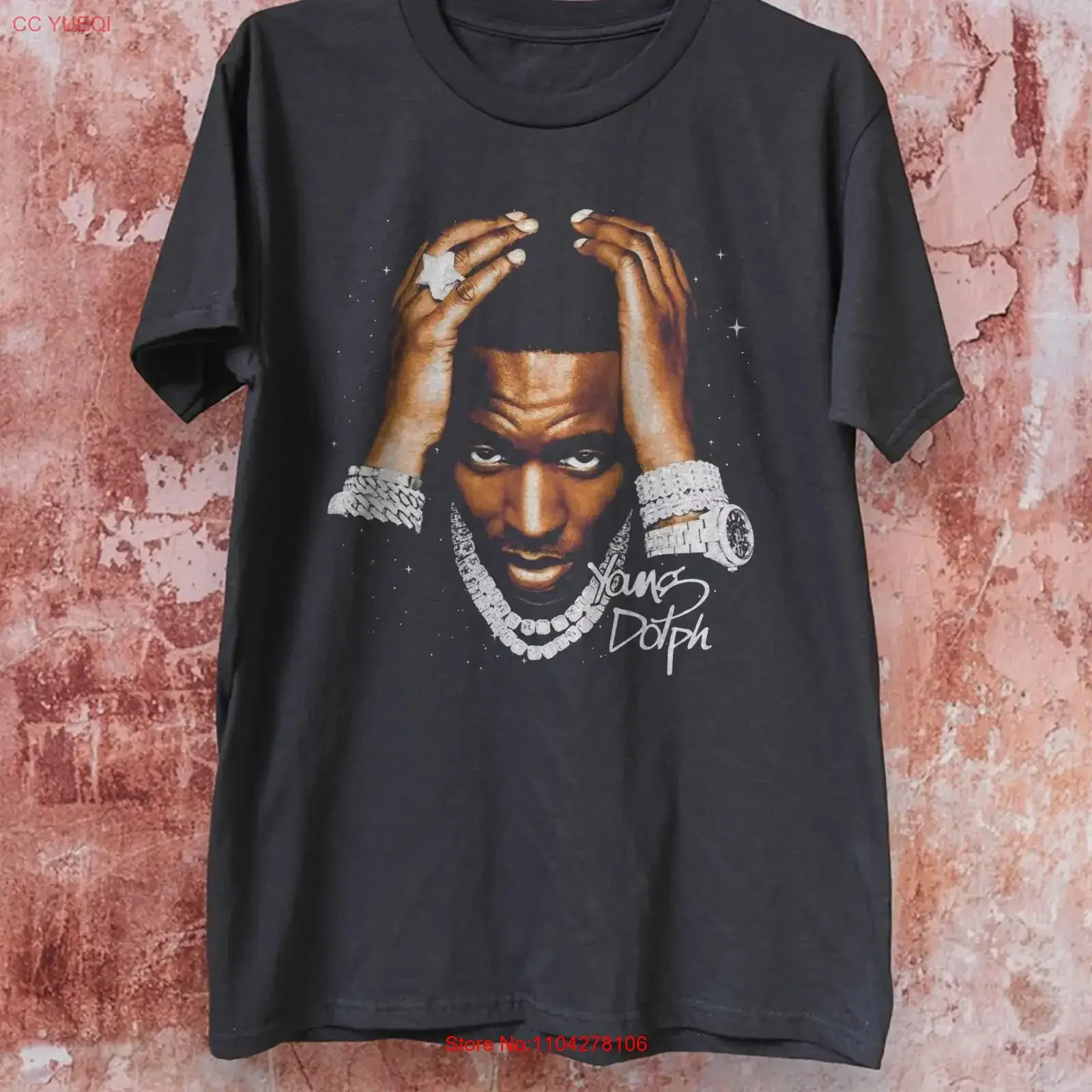 Young Dolph Signature Rap Hip Hop Black T shirt Size S 5XL vintage Washed Unisex Slightly Comfortable Stylish Stretched fashion