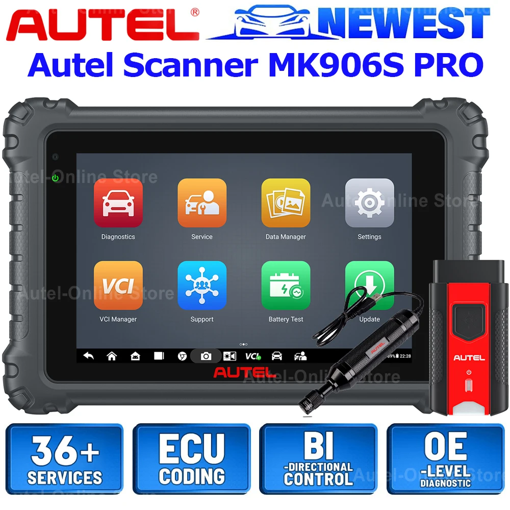 

Autel MaxiCOM MK906 PRO Auto Scanner 2024 Newest Release Diagnostic Tool Multi-Language Support ECU Coding