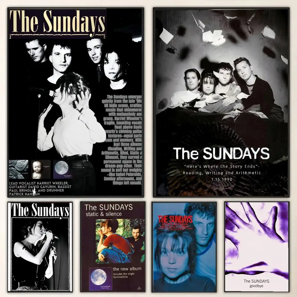 T-The Sundays 90s indie band Painting Calligraphy Canvas Poster Wall Art for Living Room Bedroom Cafe Decor Gift