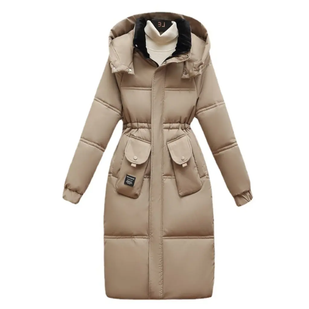 

plus Size Winter Cotton-Padded Jacket for Women Mid-Length with Hood Large Fur Collar Loose Warm Puffer Coat Real Shot