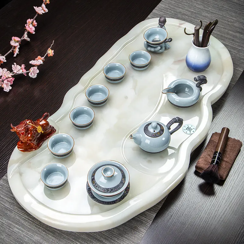 Stone Ceramic Tea Tray Irregular Storage Coasters Coffeeware Decorative Ceremony Tea Tray Table Pot Bandejas Home Decorationgs