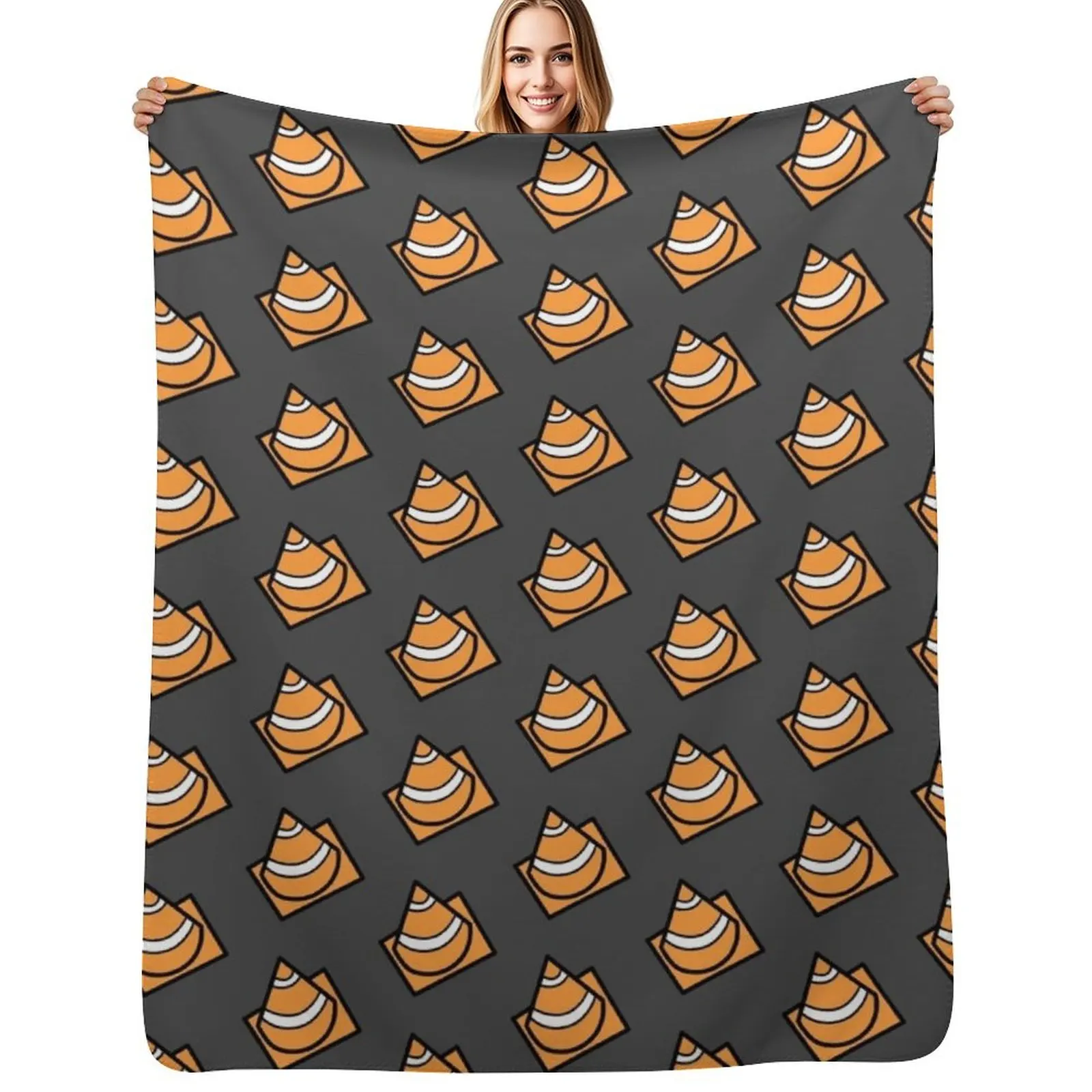 Traffic Cone Throw Blanket Anti Shedding Soft Fuzzy Blanket for Home