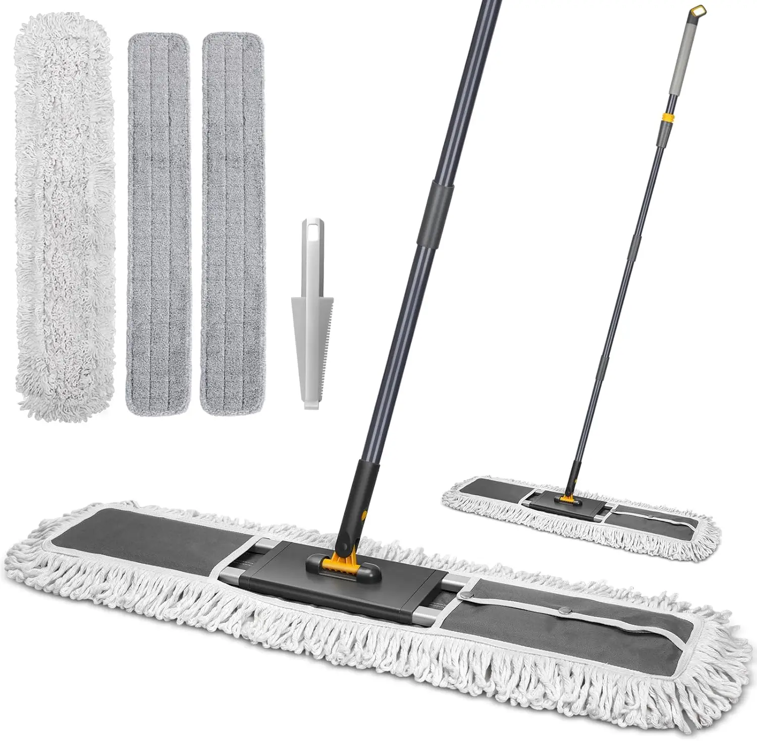 

36" Professional Industrial Dust Mop for Floor Cleaning, Heavy Duty Wet & Dry Commercial Mop,Large Flat Floor Mops with Teles