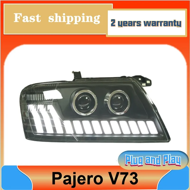 

Стайлинг автомобиля для Mitsubishi Pajero V73 фары 2000-2012 Pajero фары Pajero V78 фара DRL указатель поворота ближний свет