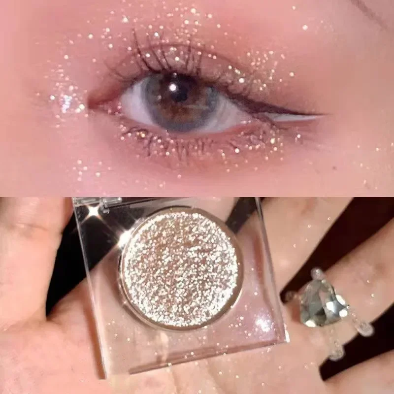 Glitter Eyeshadow Brighten Eyes Make Up Waterproof Shimmer Palettes Monochrome Eye Shadow Pigmented Highlighter Women Cosmetics