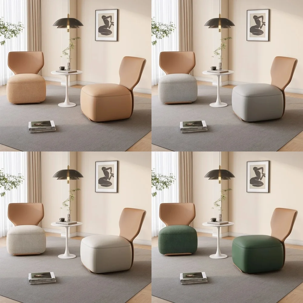 

Горячая новинка 2026: Минималистичное кресло-софа для гостиной и балкона, домашнее кресло для отдыха со спинкой, в кожаном/хлопково-льняном стиле