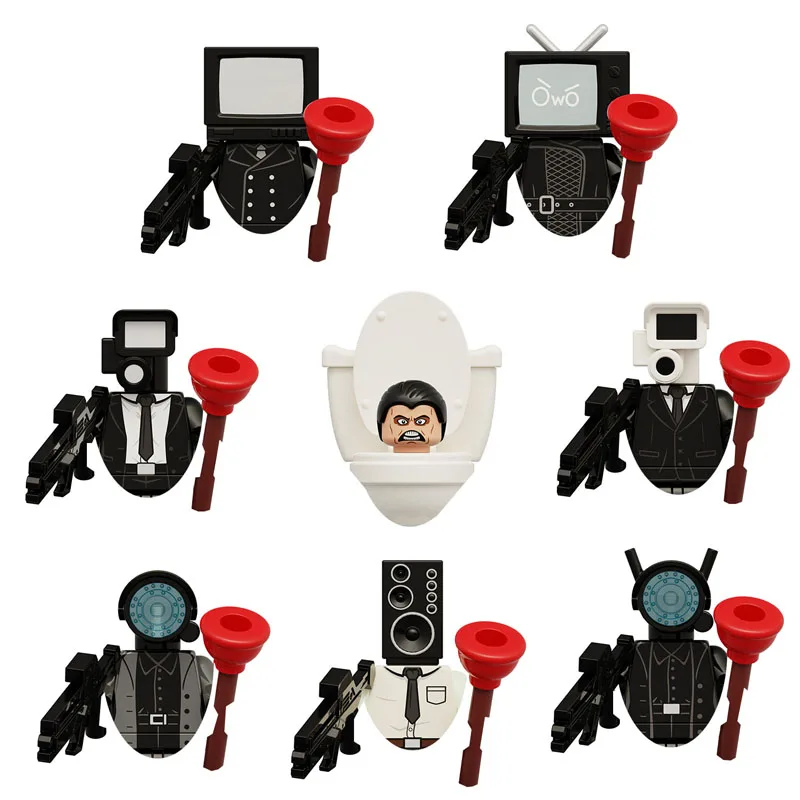 KDL818 Speaker TV people Monitor Toilet Man  Building block boy birthday toy