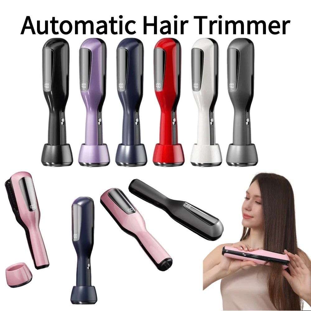 Cordless Hair Clipper Automatic Split End Hair Trimmer LED Display Cutting Tool for Dry Damaged Women Hair Care Styling Tools