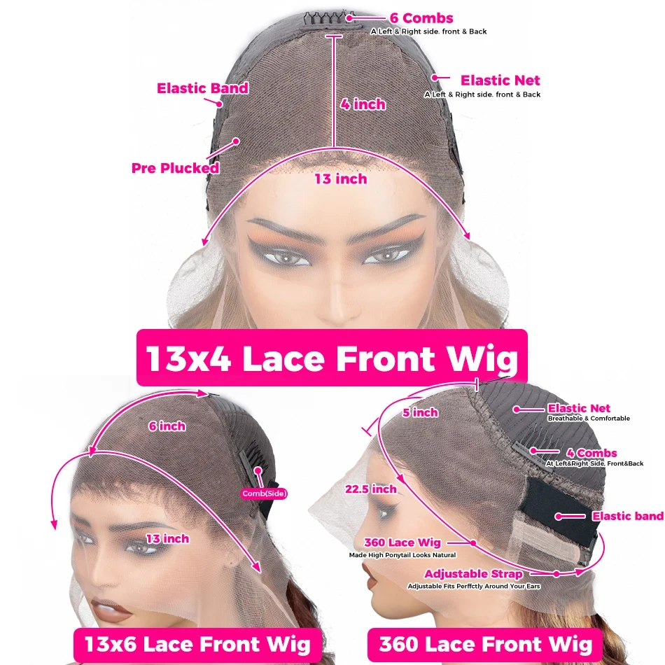 P4/27 Highlight Body Wave 13×6 Lace Frontal Wigs Ombre Colored Human Wigs 13×4 Transparent Lace Preplucked Wigs For Women