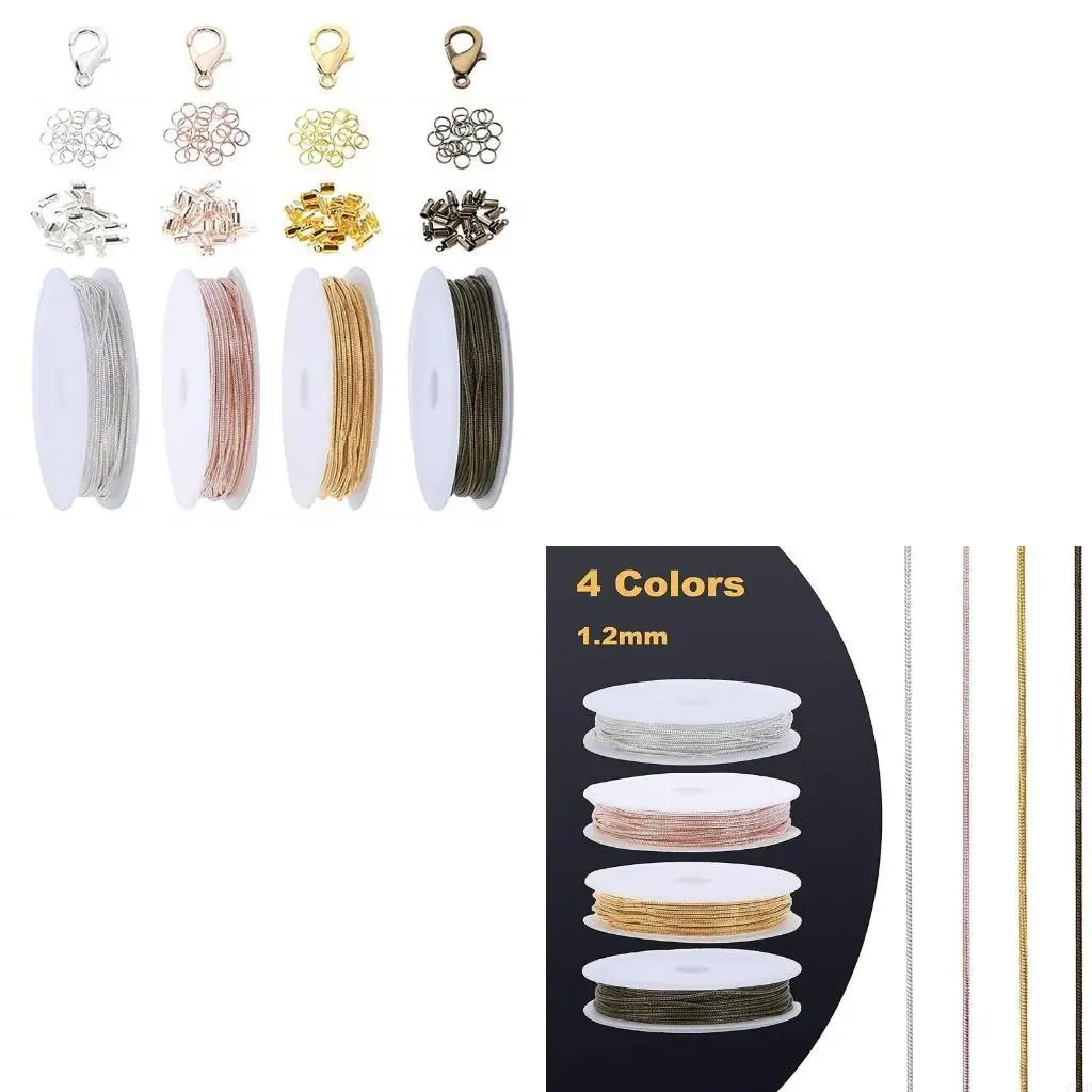 

Necklace Chains Roll,4Color Jewelry Making Chains with Open Jump Rings Lobster Clasps for Jewelry Making DIY Necklace