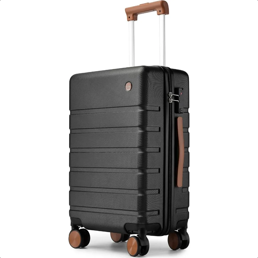 

Carry on Lage Suitcase 22x14x9 20 Inch Hardside Spinner Wheels Hard Shell Black 20Inch