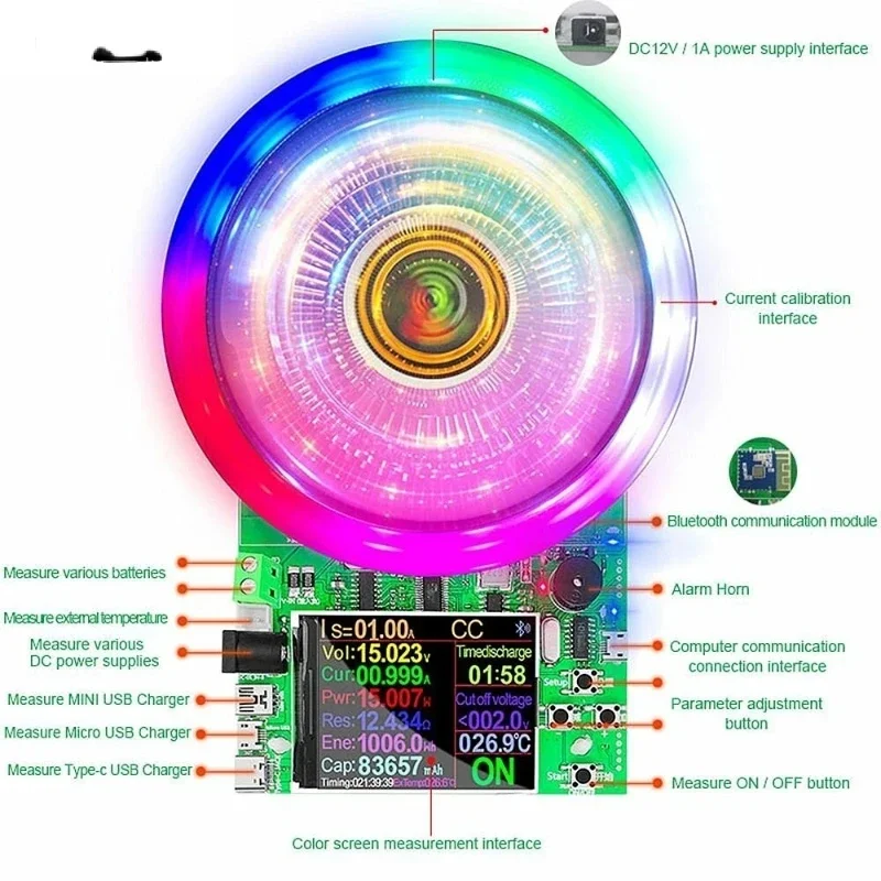 

180W DL24P 150W DL24 2.4 Inch LCD DC USB Tester Electronic Load APP Battery Capacity Discharge Charge Power Meter TESTER