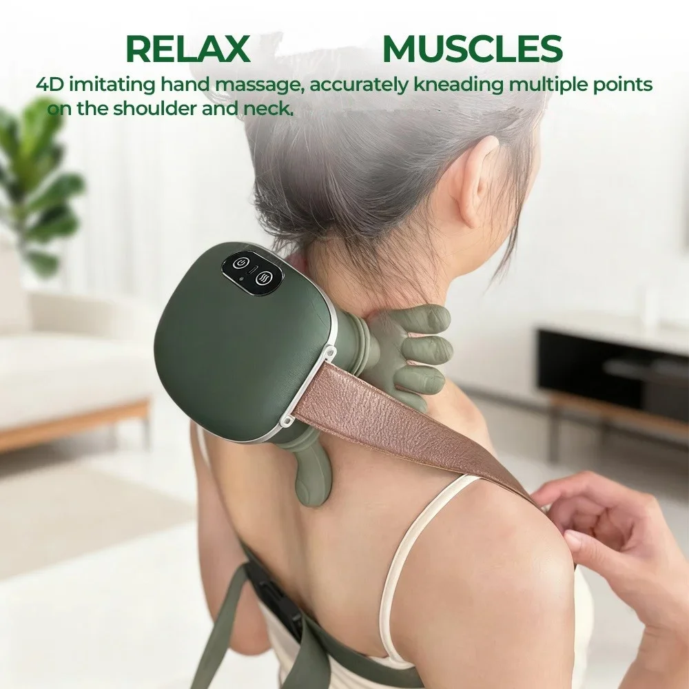 

Bionic Neck Shoulder Massager Heated Back Massagers Electric Kneading Muscles Massage Pillow Neck Waist Leg Body ﻿3-Level Modes