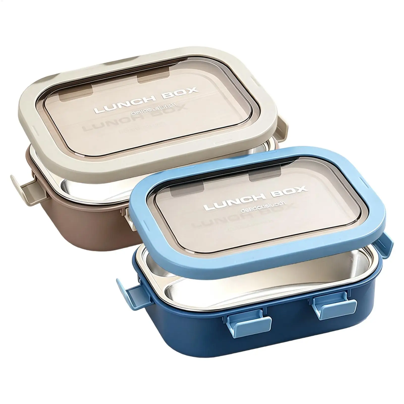 stainless steel snack box 850ml Lunch Box 3 Compartment Leakproof Snack Storage case Organizer for Work Office Outdoor Commuting