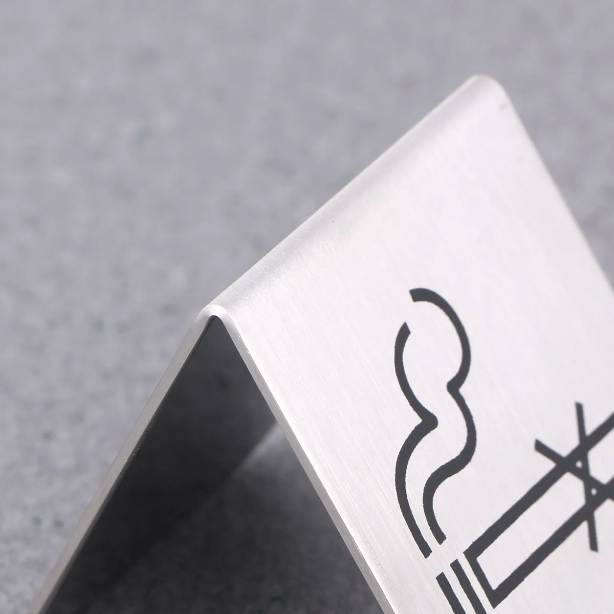 Stainless Steel No Smoking Sign Double Side Design Desktop Table Tent Hotels Restaurants Banquets Weddings No
