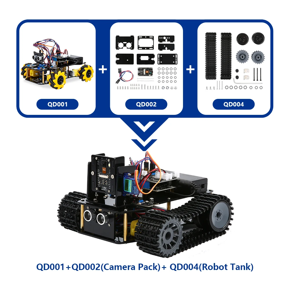 ACEBOTT ESP32 IoT WiFi Wheel Programmable Obstacle Avoidance Tracking Scratch Coding Starter Smart Robot Car kit for Arduino