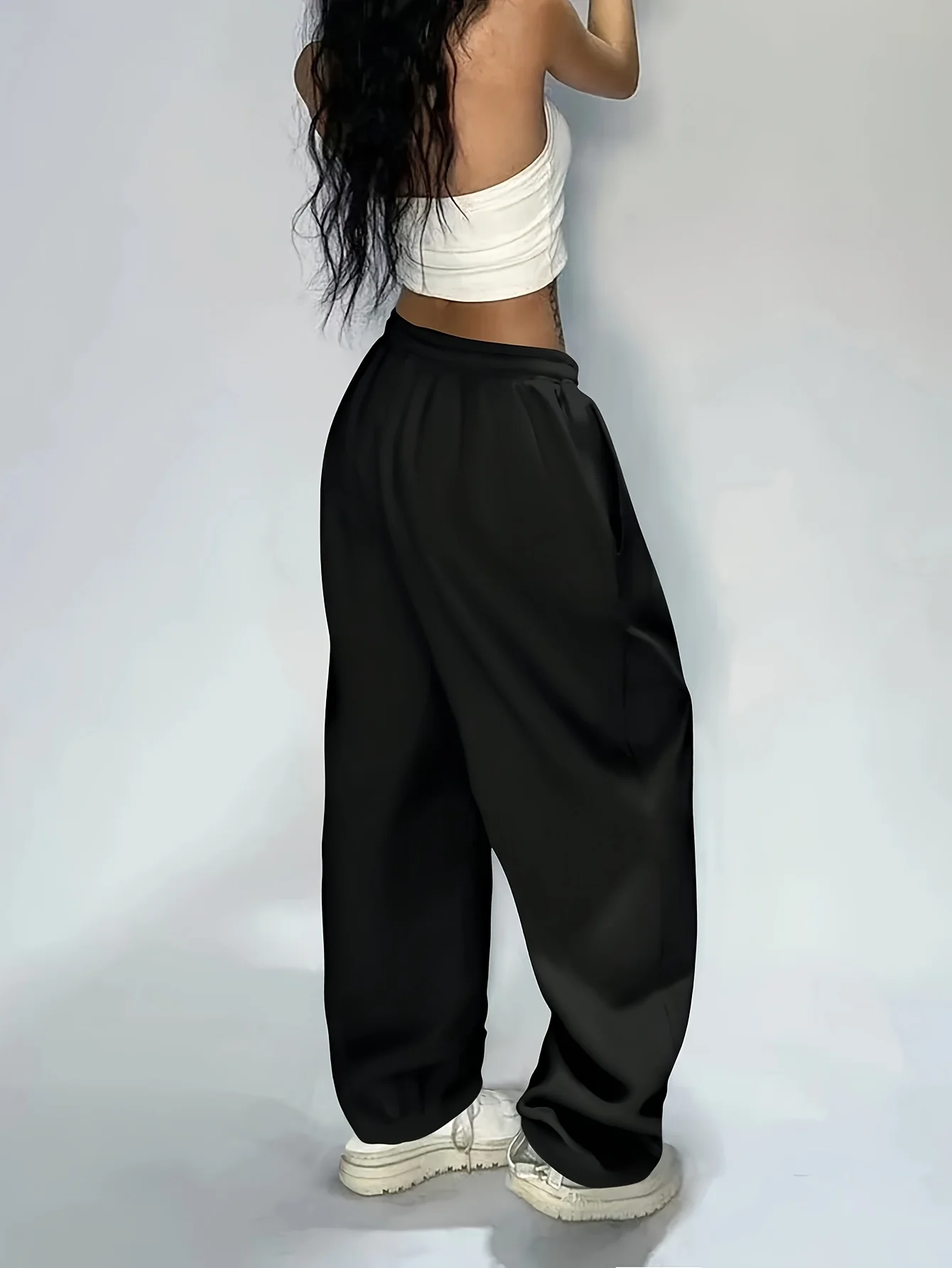 Women's Pants, Women's Solid Color Pockets, Simple Sports Pants Suitable for Daily Casual Wear, Autumn and Winter