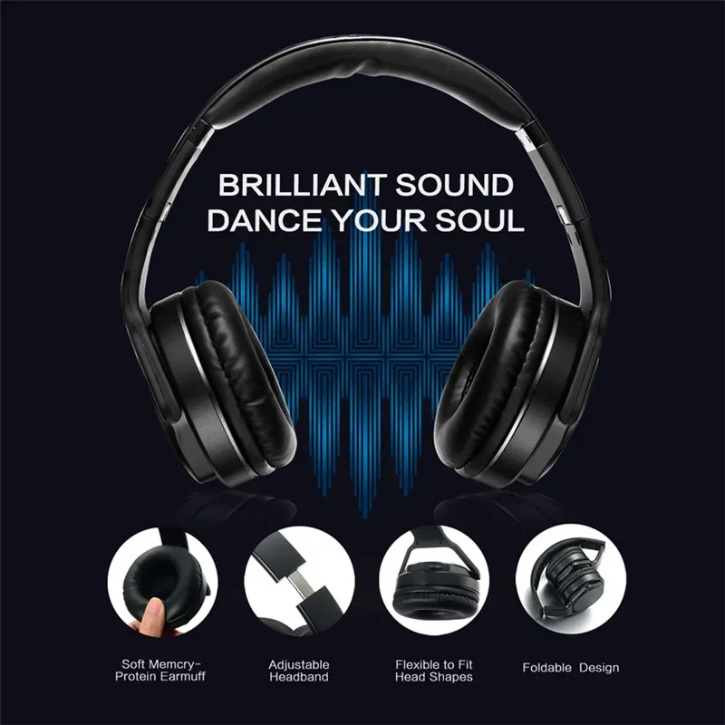 سماعات رأس لاسلكية SODO MH3 2 في 1 قابلة للطي هاي فاي ستيريو 3EQ متوافقة مع بلوتوث 5.0 مع ميكروفون تدعم TF/FM