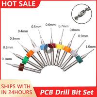 10pcs Carbide Micro Drill Bit Set PCB Board Hole Drilling Tools 0.1-1mm CNC PCB Drill Bit Mini Print Circuit Board Drill Bit Kit