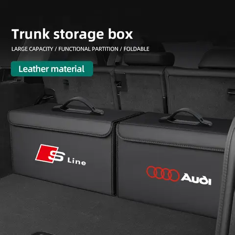 자동차 트렁크 가죽 보관함, 자동차 인테리어 정리함 액세서리, 아우디 S 라인 A3 A4 A6 A5 Q5 A1 Q7 Q3 Q2 Q8 A7 A8 TT S1 SQ5