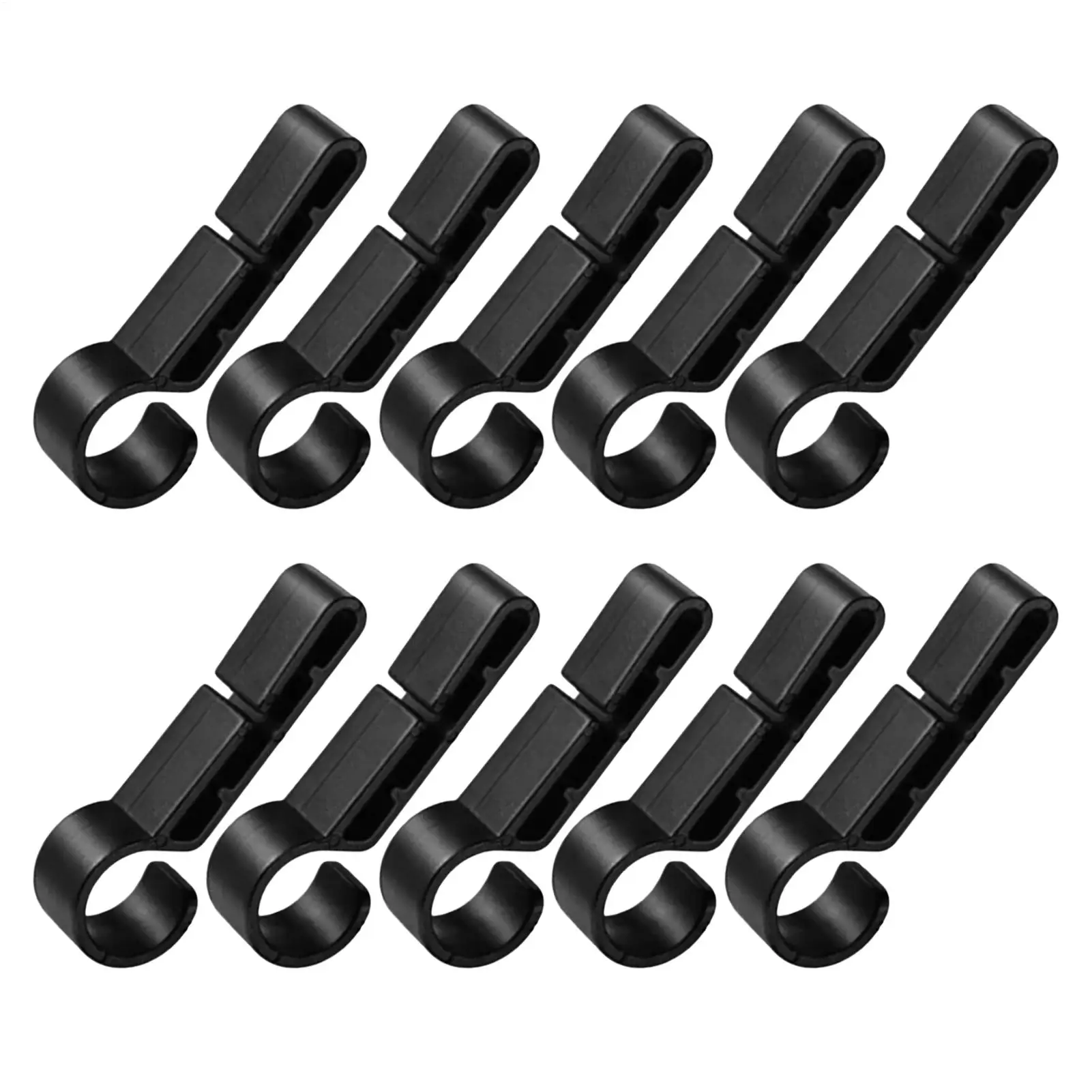 10pcs Plastic Helmet Cli​ps Attachment Head Light Clamps Black Set Headlamp Hard Hat Safety Caps Hook Outdoor Tools