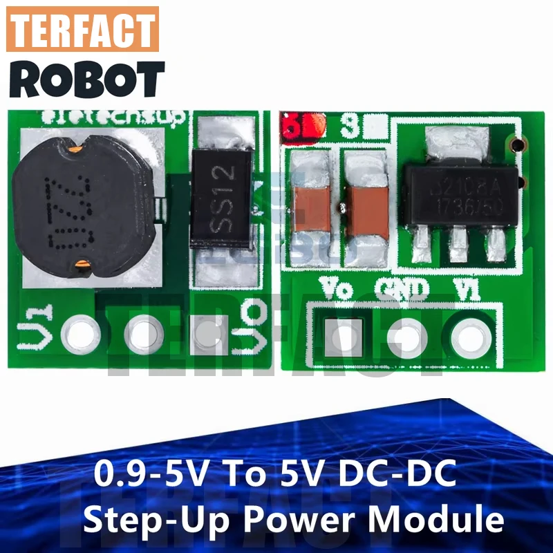 1~20PCS TERFACT 0.9-5V To 5V DC-DC Step-Up Power Module Voltage Boost Converter Board 1.5V 1.8V 2.5V 3V 3.3V 3.7V 4.2V To 5V