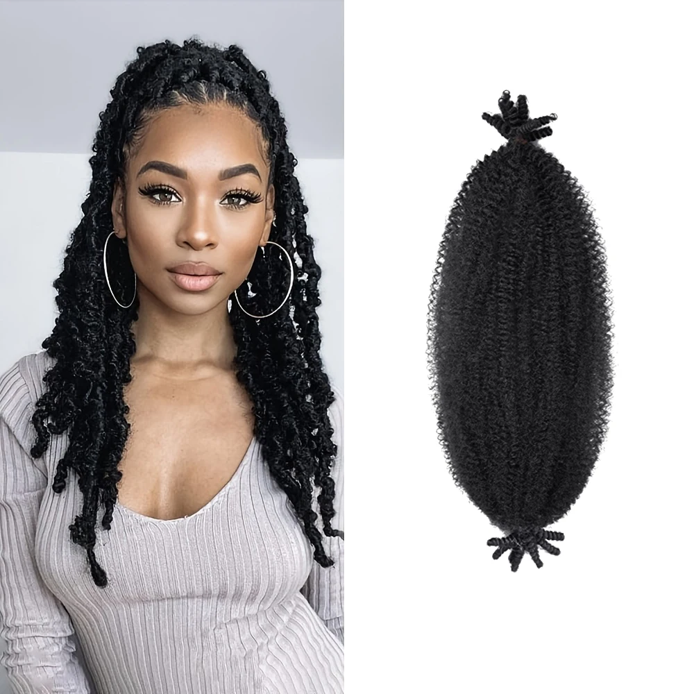 Afro Twist Hair Pre Fluffed Springy Twist Synthetic Hair Pre Stretched Wrapping Hair for Soft Locs Hair  Extensions