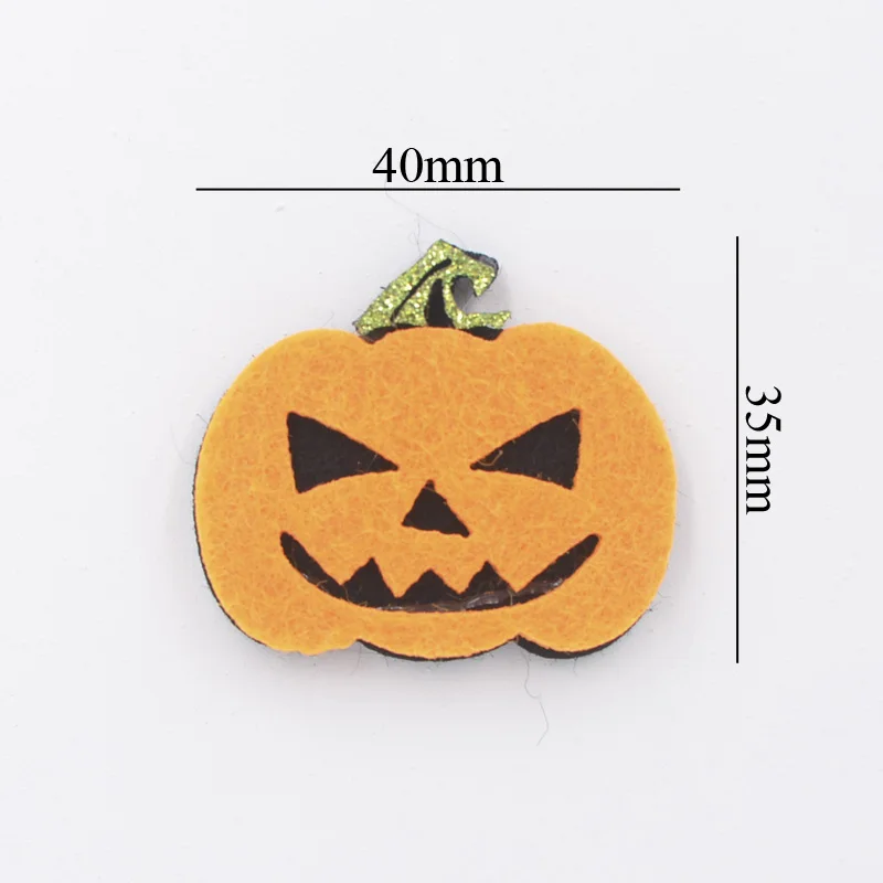 10Pcs Funny Hallowmas Pumpkin Appliques Nonwoven Fabric Padded Patches for DIY Halloween costumes Hats Ornament Accessories