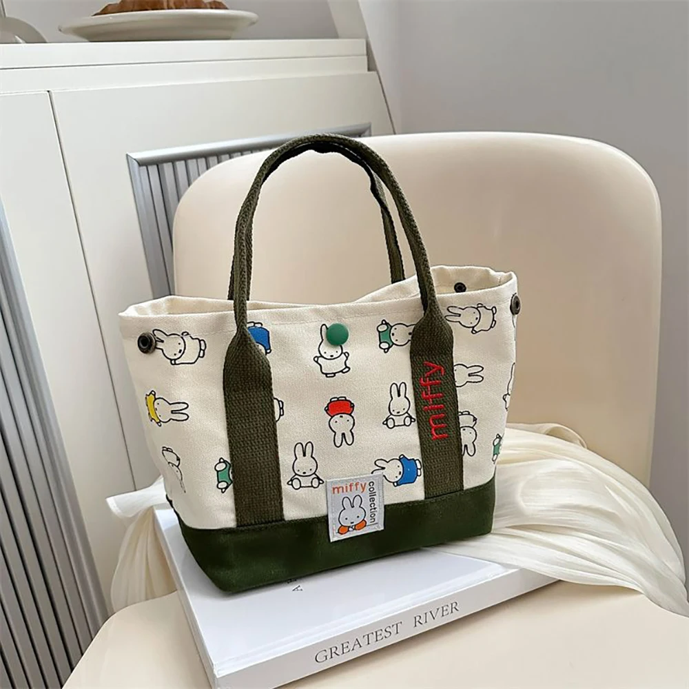HEISSER VERKAUF Kawaii Miffy Niedliche Handtasche Cartoon-Kaninchen Leinwand-Stickerei Modische Bento Multifunktionale Aufbewahrungstasche Mädchengeschenk – Detail 16