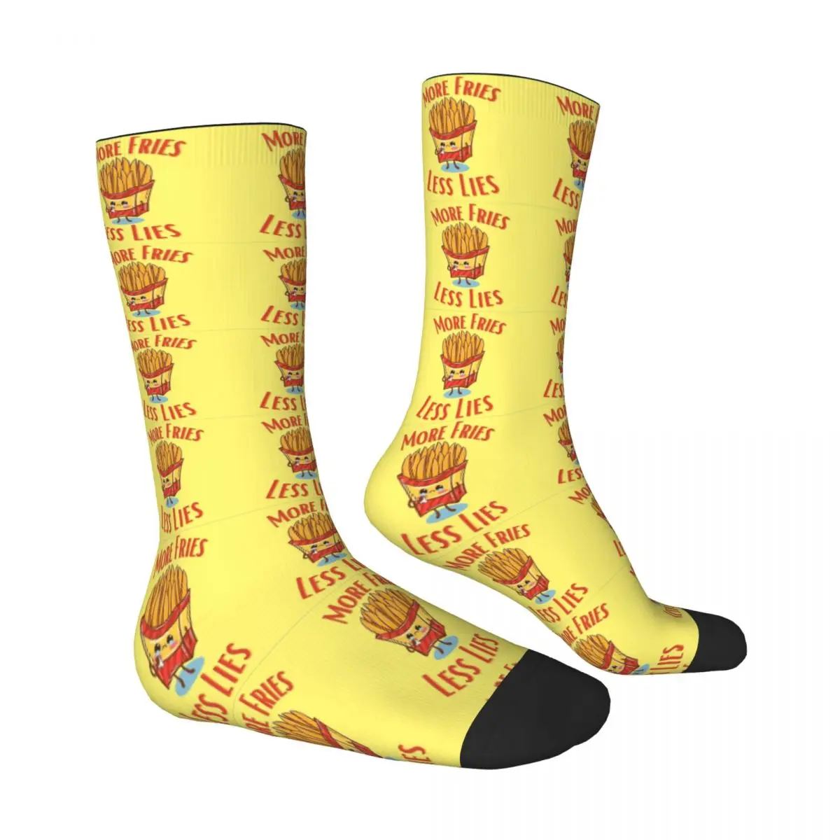 French Fries Stockings Men Socks Breathable Vintage Socks Autumn Cycling Non Skid Pattern Socks Gift Idea