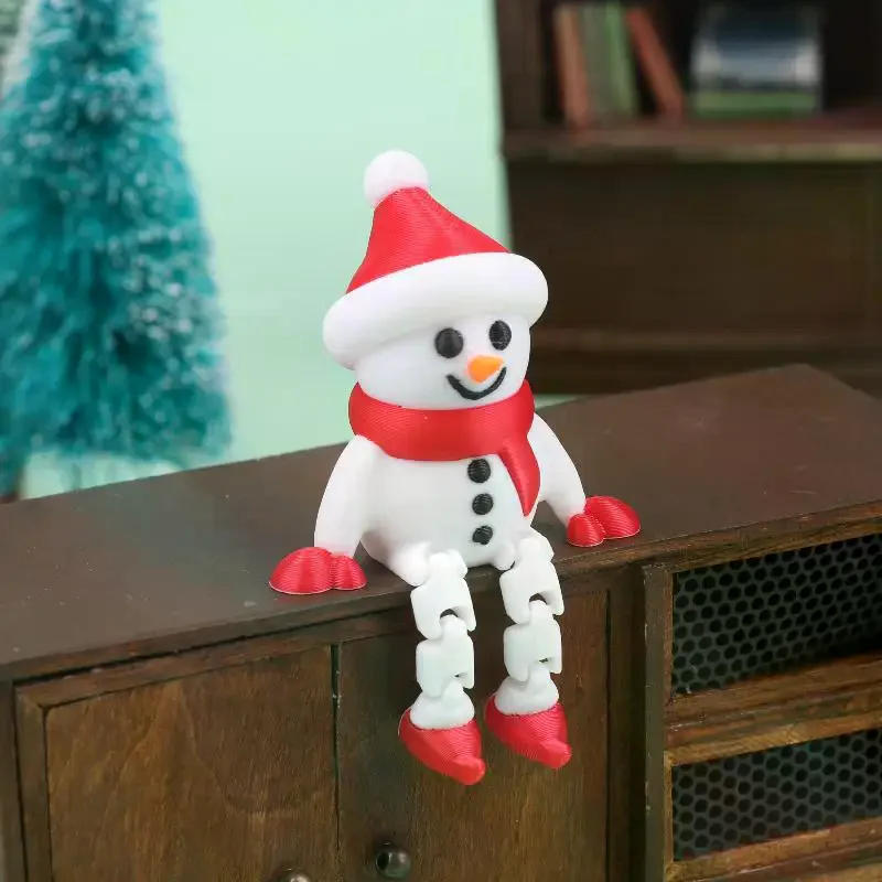 

Creative Christmas Toys 3D Print Christmas Santa Claus Snowman Elk Joints Movable Doll Ornament Holiday Gift