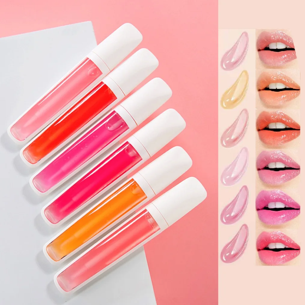 เซ็กซี่ Plumping Lip GLOSS Moisturizing แต่งหน้าผลไม้รส Glossy Lip Stain น้ํามันฉลากส่วนตัวยาวนาน Lipgloss กันน้ํา