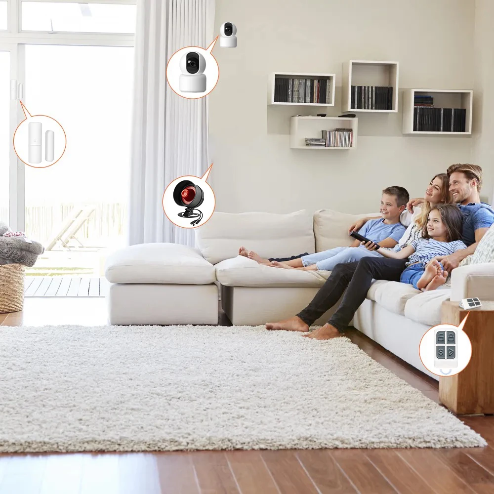 Tuya WiFi Siren Alarm System Wireless Loud Sound Alert Siren Kit Smart Life Siren Compatible With Alexa Google For Home Security
