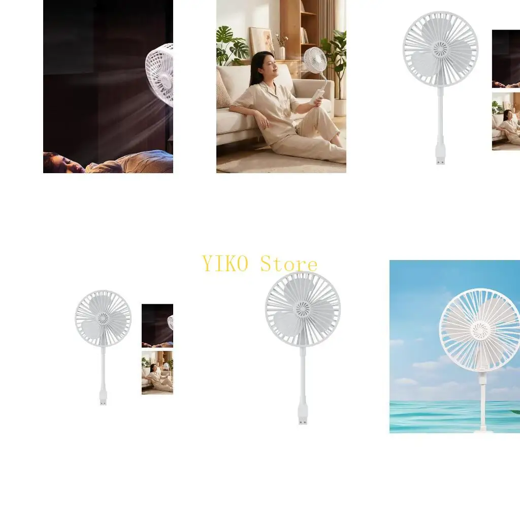 K32C USB Fan Adjustable Angled Small Office Desk Fan Portable Summer Cooling Handheld Fan USB Fan for Travel Camping
