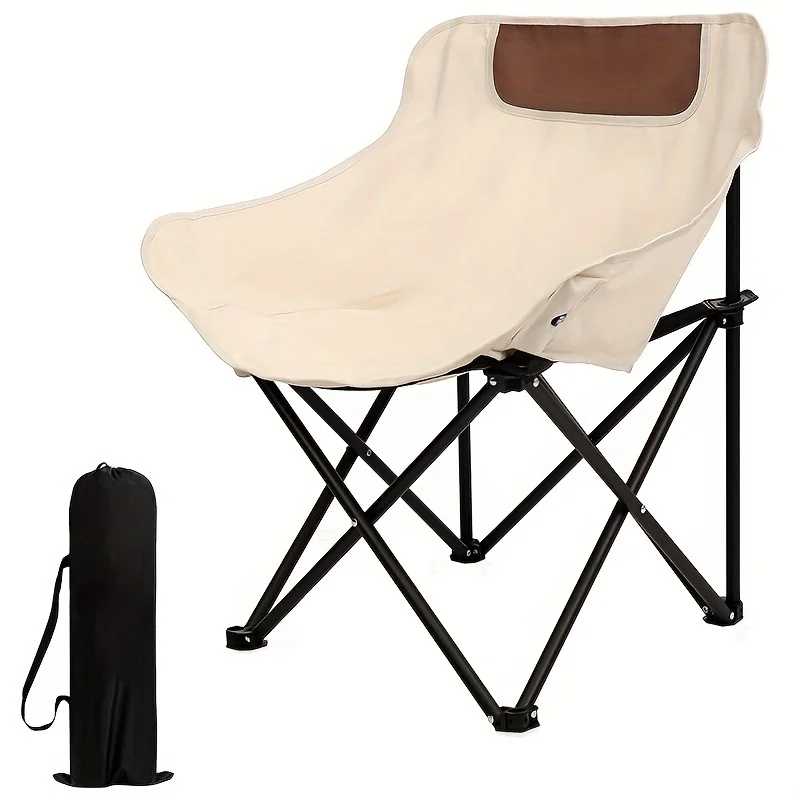 Silla de camping de gran tamaño con bolsillo lateral, silla plegable, sillas de tela Oxford, sillas portátiles para playa, picnic, pesca, silla para exteriores
