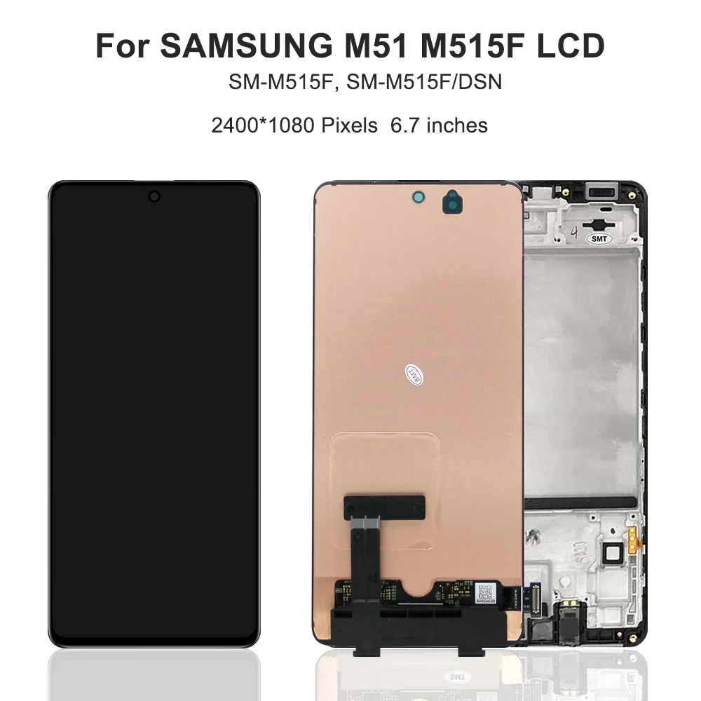 M51 para Samsung 6,7 \'\'para M515 M515F M515F/DSN pantalla LCD reemplazo del ensamblaje del digitalizador de pantalla táctil